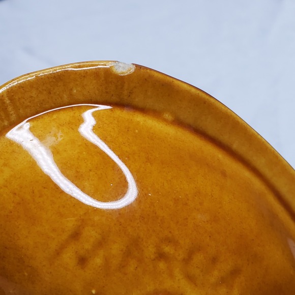 Vintage Marcia California Pottery Ashtray art deco Gold Red Blue Glazed MC 60s - Picture 7 of 7